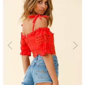 Red Selfie Leslie Top, Size XS, Brand new with tags!!